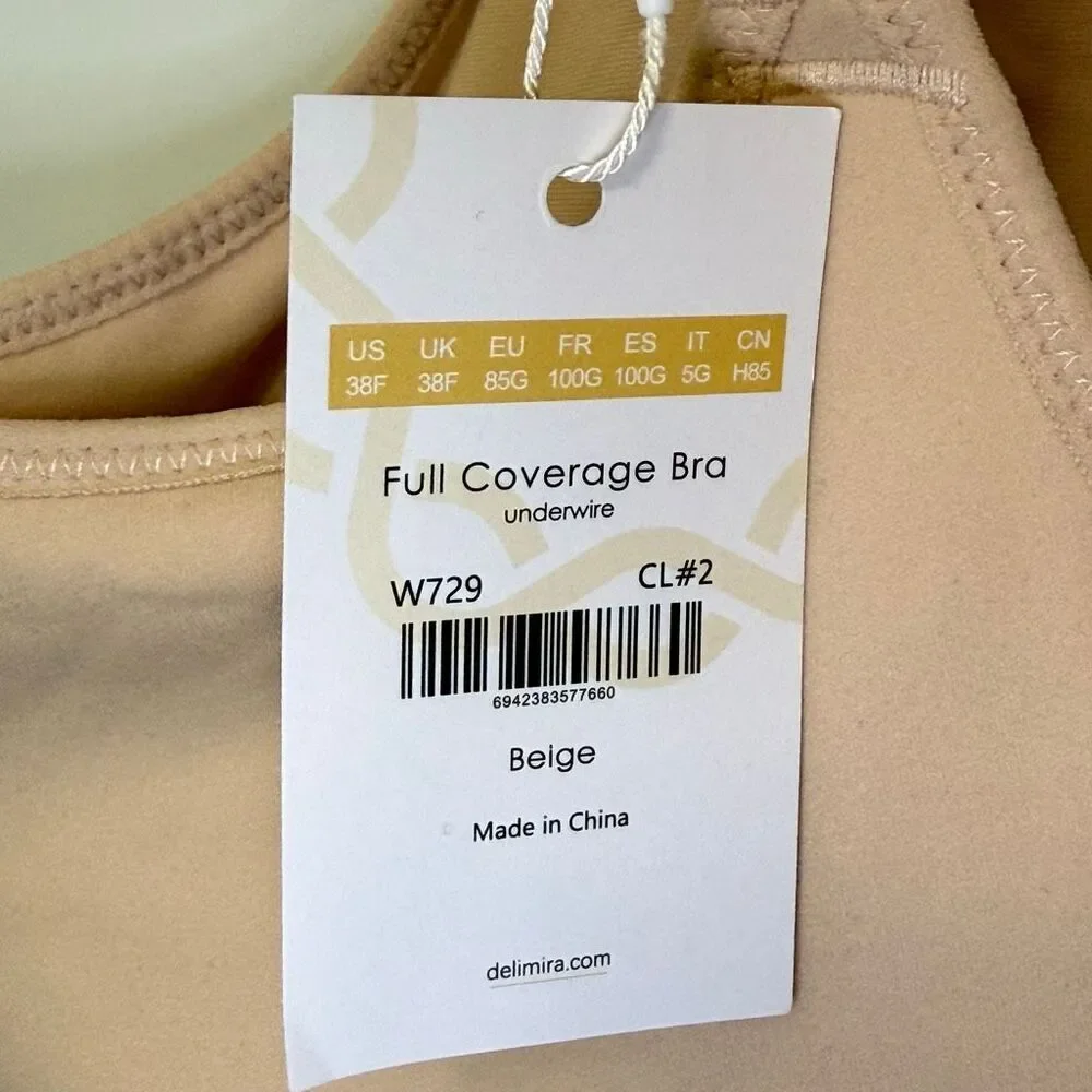 DELIMIRA Inbarely Plus Full Coverage Underwire Unlined Seamless Bra size 38F/DDD - Picture 7 of 12